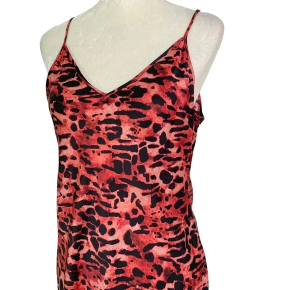 ALLSAINTS Hera Ambient Animal Print Slip Dress Red Size L NWT - Picture 9 of 16